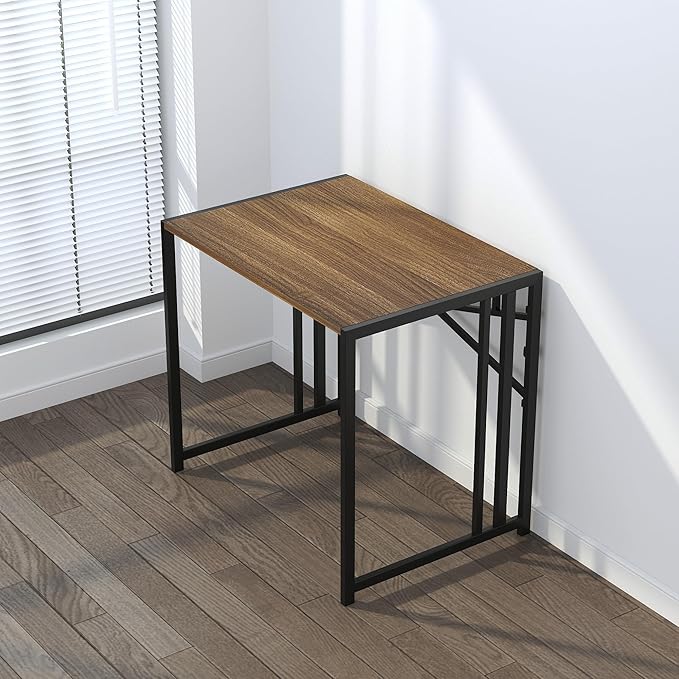 Folding Computer Desk 32 inch Writing Gaming Computer Camping Table, No Assembly Required Home Office Desk, Espresso