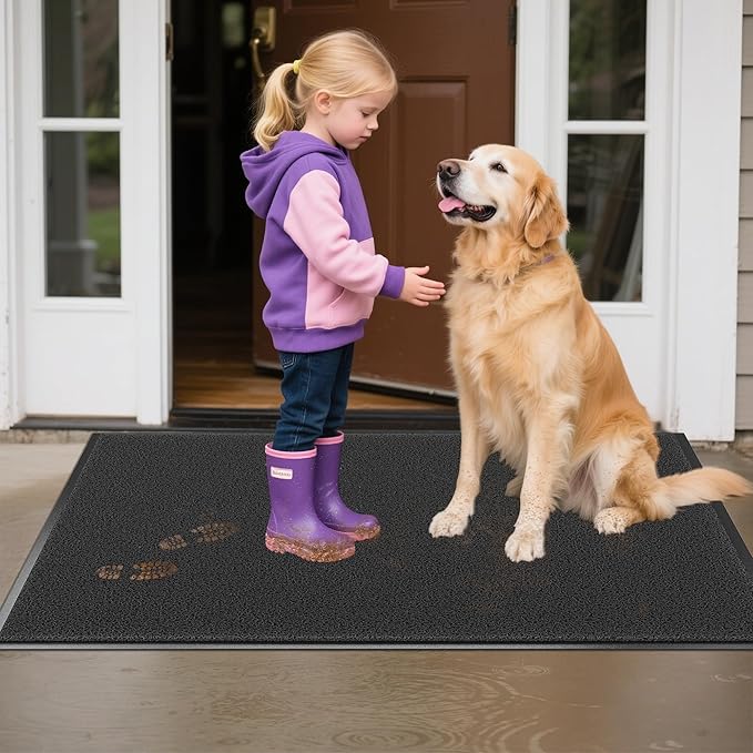 Front Door Mat Outside Entrance, 72" x 36" Doormat Outdoor Indoor Entrance, Non Slip Indoor Mats for Entryway, Heavy Duty Waterproof Low Profile Welcome Mat for Entry, Patio, High Traffic Areas