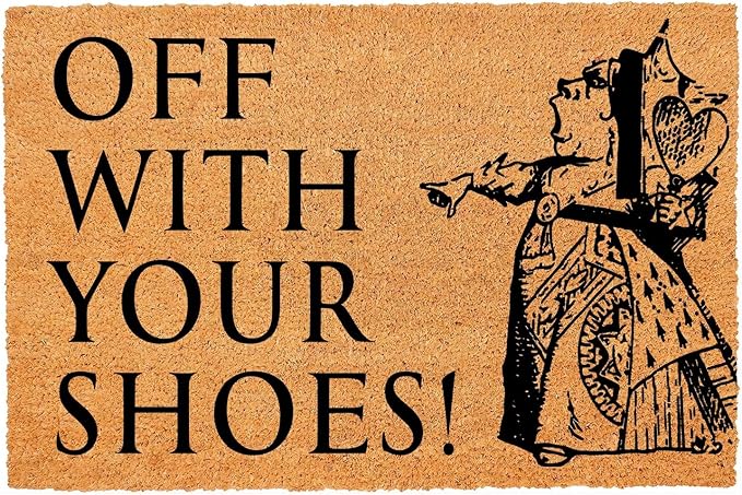 Funny Coir Doormat Off with Your Shoes Front Door Mat Entryway Outdoor Mats with Heavy Duty Front Porch Welcome Mats Entry Natural Coconut Brown Novelty Prank Gift Funny Coir Mat 23.7x15.7 inch