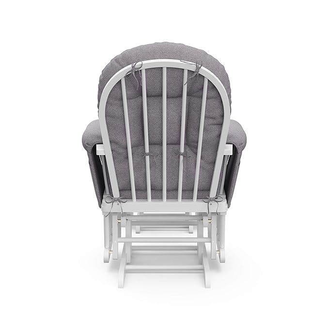 Storkcraft Premium Hoop Glider & Ottoman (Espresso/Gray Swirl) — GREENGUARD Gold Certified Nursery Glider, Solid Wood Craftsmanship, Smooth-Gliding Nursery Chair and Ottoman, Award-Winning