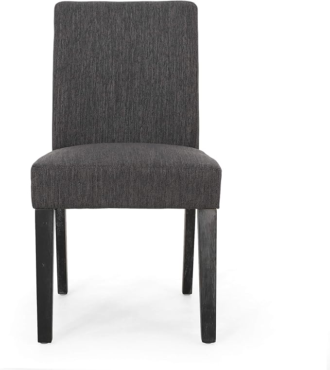 Christopher Knight Home Kuna Contemporary Upholstered Dining Chair (Set of 2), Charcoal + Gray