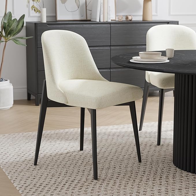 Casaphoria Wood Kitchen Table Set with 6 Chairs, 67" Dining Kitchen Table & Chairs Set for 4-6, Modern Farmhouse Oval Dining Table for Living Room, Easy Assembly, Black