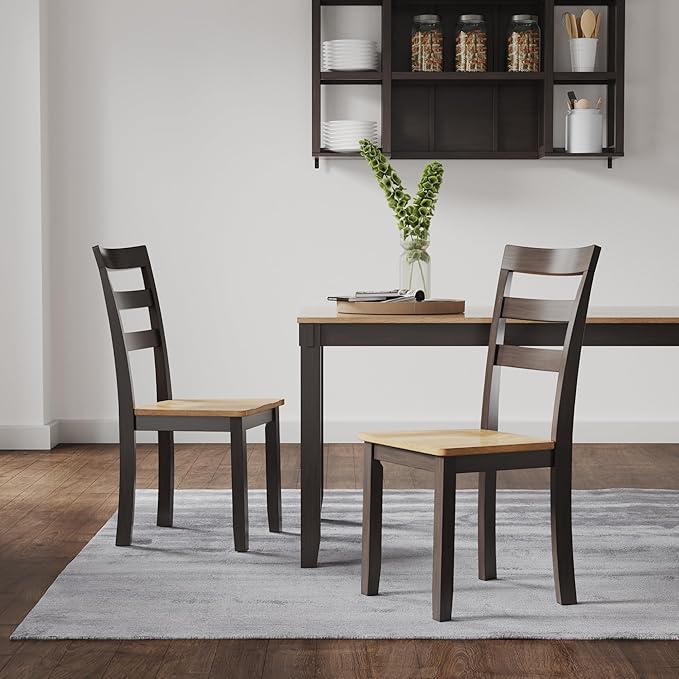 Signature Design by Ashley Gesthaven Solid Wood Frame Dining Chair, Set of 2, Natural/Brown