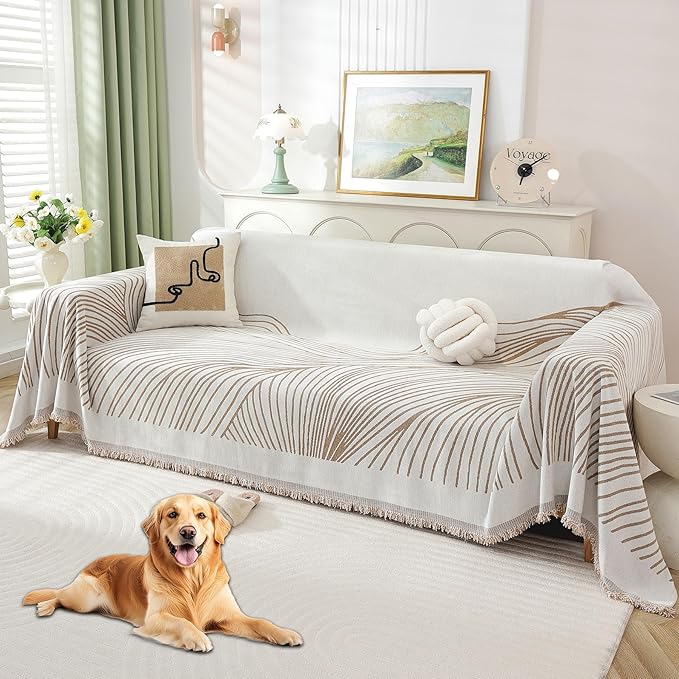Non Slip Sofa Covers Couch Covers for 2 Cushion Couch Sofa Pet Friendly Washable Couch Covers for Sofa, Soft Thick Sectional Couch Covers L Shape Furniture Protector for Kids, Dogs 71" X102"