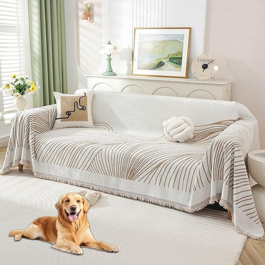 Non Slip Sofa Covers Couch Covers for 3 Cushion Couch Sofa Pet Friendly Washable Couch Covers for Sofa, Soft Thick Sectional Couch Covers L Shape Furniture Protector for Kids, Dogs 91" X134"