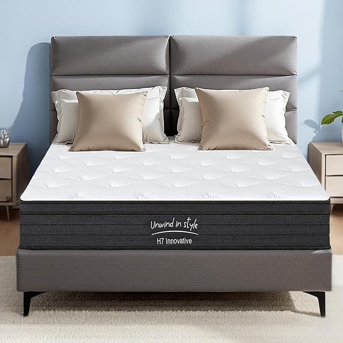 Twin Size Mattress, 10 Inch 5-Zone Pocket Spring Hybrid Mattress with Gel Memory Foam for Pressure Relief & Peaceful Sleep, Medium Firm, Mattress in a Box