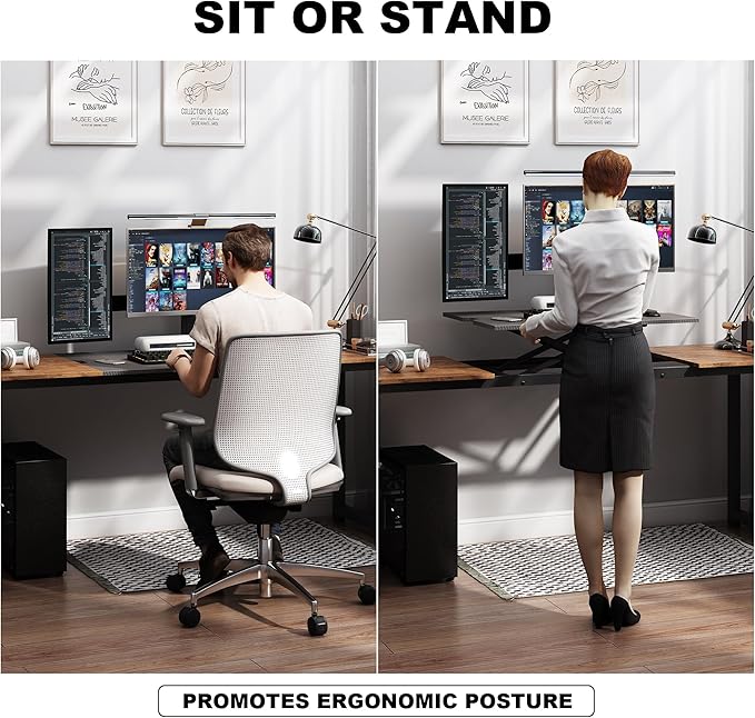 Decoholic Adjustable Height Standing Desk Whole Piece 71x23 Inch Desktop Home Office Computer Workstation Sit Stand up Desk(71inch)…