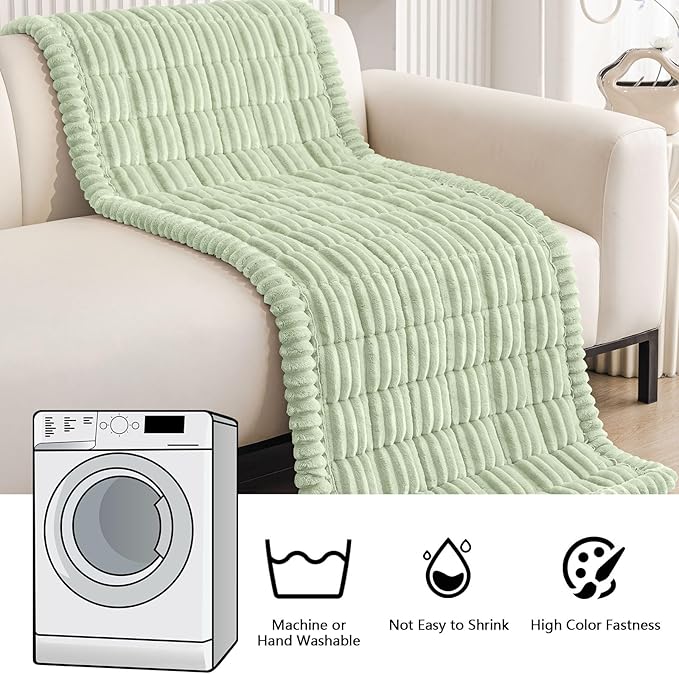 Smiry Couch Cover for Dogs Washable, Non Slip Fuzzy Pet Couch Covers for 3 Cushion Sofa Pet Friendly, Thick Soft Sofa Slipcovers Cushion Protector (Green, 27.6" x 82.7")