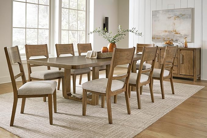Signature Design by Ashley Cabalynn Traditional Dining Chair Set, 2 Count, Brown & Tan