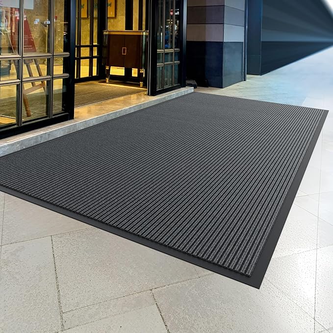 Amyracel Front Door Mat Indoor Outdoor Entrance, 24" x 48" All-Season Waterproof Heavy Duty Doormat for Outside Entry, Stain and Fade Resistant, Low Profile, Easy Clean Patio Entryway Mat