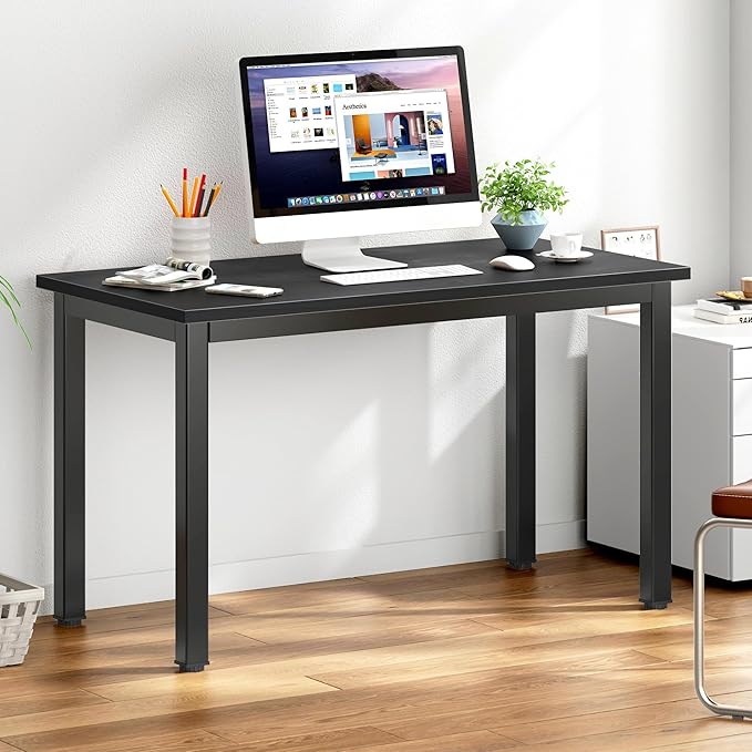 DlandHome 39 inches Small Computer Desk for Home Office Activity Table Writing Table for Small Spaces Study Table Student Laptop Desk Black DND-AC3CB-100