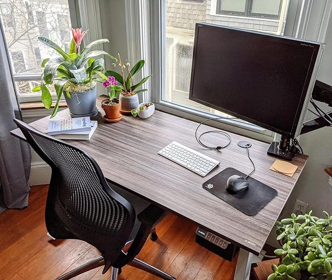Kaboon Universal Tabletop 55"x27.5", Solid One-Piece Melamine Table Top, Double Desk L-Desk DIY, Home and Office Countertop,Eucalyptus
