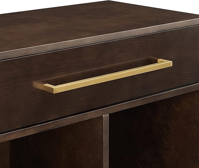 Crosley Furniture Juno Cube Bookcase and Record Player Stand with Storage for Vinyl Records, Dark Brown