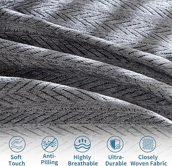 Nobildonna Sofa Cover Washable Soft Thicken Chenille Couch Cover with Tassel,Waterproof Sofa Slipcover for 2-3 Cushion Couch,Sectional Sofa,L-Shaped Furniture Protector Pet-Friendly,Dark Gray 71x118