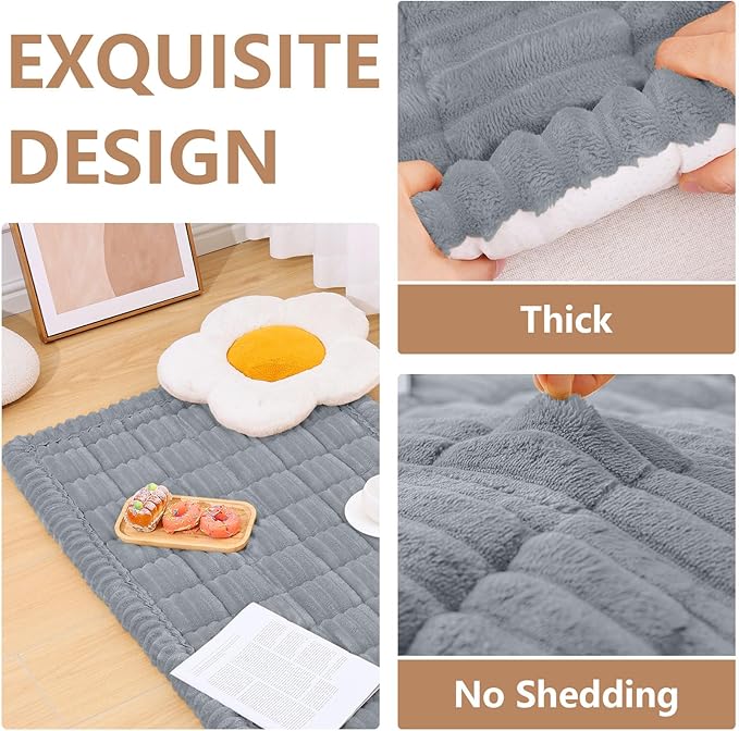 Smiry Couch Cover for Dogs Washable, Non Slip Fuzzy Pet Couch Covers for 3 Cushion Sofa Pet Friendly, Thick Soft Sofa Slipcovers Cushion Protector (Grey, 27.6" x 82.7")