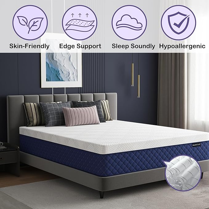 Queen Mattresses, 14 Inch Hybrid Queen Mattress in a Box, Memory Foam and Individual Pocket Spring Breathable Comfort for Sleep Supportive and Pressure Relief, CertiPUR-US, 60"*80"*14"