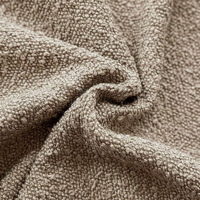Foindtower Pack of 2 Textured Boucle Throw Pillow Covers Accent Solid Decorative Lumbar Pillow Cases Soft Couch Cushion Case for Chair Sofa Bedroom Living Room Home Decor 12x20 Inch Light Khaki Tan