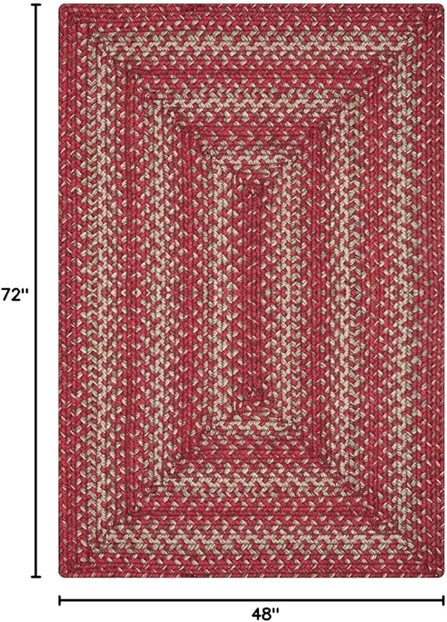 Homespice Apple Pie Jute Red 4x6' Braided Area Rug for Living Room, Bedroom and Dining Room. Pet Friendly. Decor Styles- Farmhouse Rug, Rustic, Vintage, Cottage, Primitive, Country, Boho Rug
