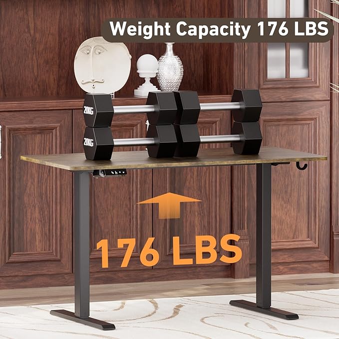 Ywin Electric Height Adjustable Standing Desk, 63 x 24 inches Sit Stand Desk with Wheels, Ergonomic Stand Up Desk for Home Office