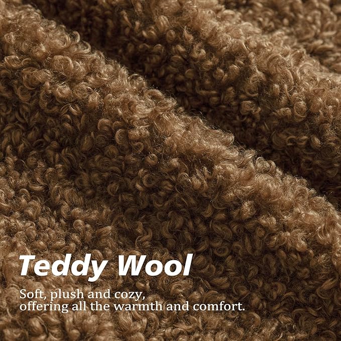Foindtower 2 Pieces 18x18 Inch Dark Bronze, Faux Fur Throw Pillow Cover Accent Sherpa Furry Pillow Covers Fuzzy Soft Pillowcases Cozy Sheepskin Decorative Fleece Cushion Case for Bed Couch Living Room