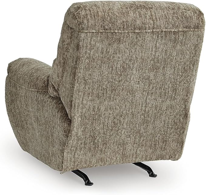 Signature Design by Ashley Rampant Casual Manual Rocker Recliner with Pillow-Top Arms, Light Brown