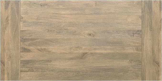 SIMPLIHOME Whitley Dining Table - 72 inch Wide Solid Mango Rectangular Kitchen Table with Trestle Base in Grey Wash, Modern Farmhouse Style for Dining Room or Family Room, Seats 6