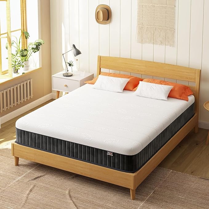 Firm Queen Mattress, 12 Inch Memory Foam Firm Queen Mattress Size with Hybrid Queen Bed Mattress in a Box Pressure Relief &Queen Size Mattress