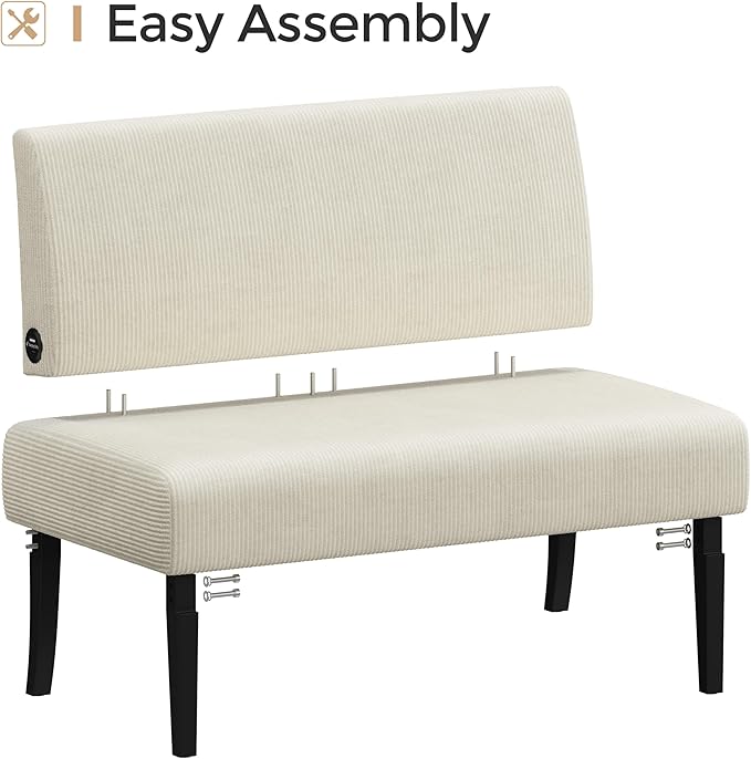 Yaheetech Small Mini Sofa Couch Armless Loveseat Futon for Bedroom, Corduroy Fabric & Easy Assembly, for Small Spaces Living Room,Dorm,Office,Apartment, Beige