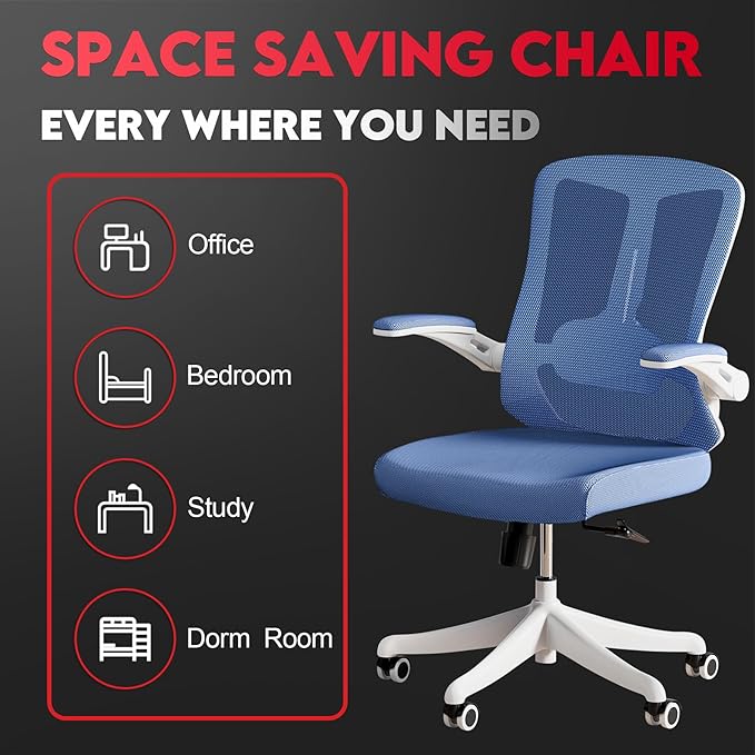 Ergonomic Office Chair - Comfy Desk Chairs with Wheels and Arms, 400LB Heavy Duty Mesh Computer Chairs with Comfortable Lumbar Back Support for Home Office, Bedroom, Study and College Dorm