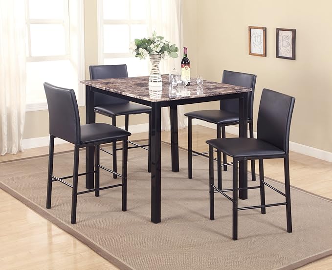 Roundhill Furniture Citico Counter Height Dining Chairs with Metal Frame, Set of 4