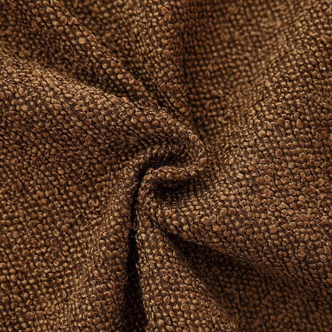 Foindtower Set of 2, Decorative Textured Boucle Throw Pillow Covers Accent Solid Pillow Cases Neutral Soft Cozy Couch Cushion Case for Chair Sofa Bedroom Living Room Home Decor 16x16 Inch Hazel Brown