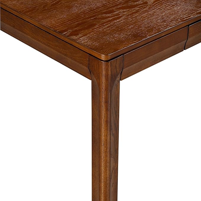 NTC Flow Modern Wooden Rectangle Desk Table with Hidden Drawer – Waterproof & Heat Resistant, Dark Walnut