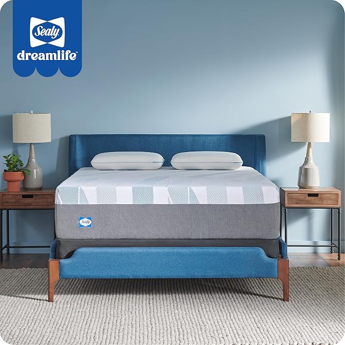 Sealy Dreamlife 14” Hybrid Mattress-in-a-Box, Twin, SealyComfort Gel Memory Foam, SealyResponsive Encased Coils, Machine Washable Cover