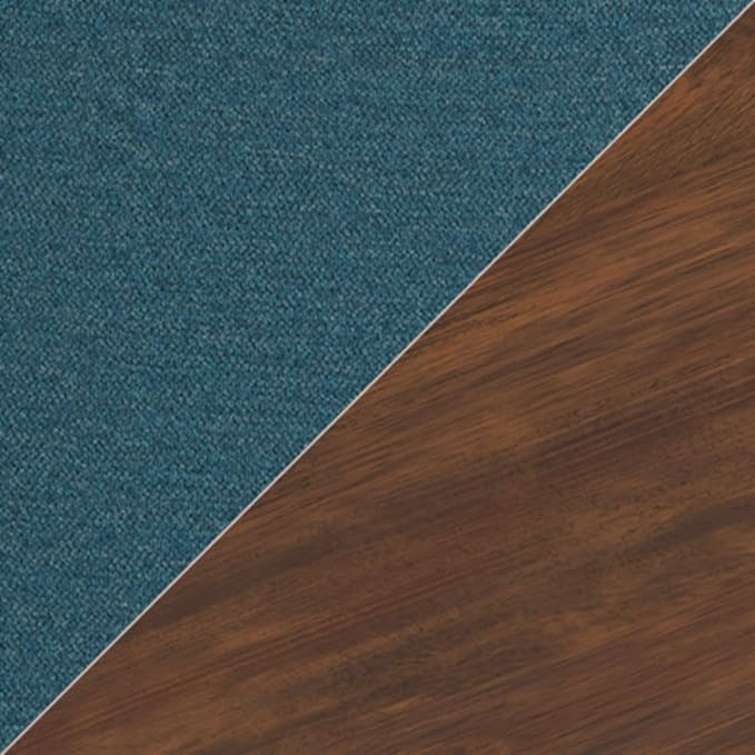 Signature Design by Ashley Lyncott Contemporary Dining Room Upholstered Side Chair with Foam Cushion, 2 Count, Blue & Brown