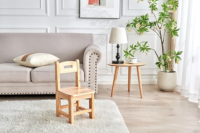 Pure Wood Solid Wood Children Chair for Kids, Kindergarten and Kids' Home Furniture-Natural(2 Same Chairs)