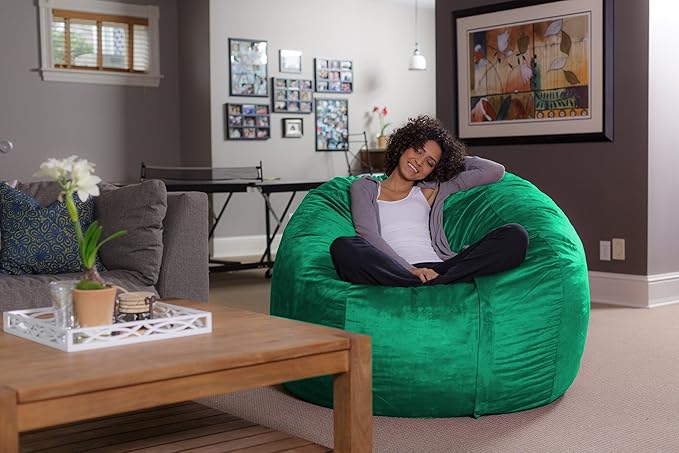 Sofa Sack Bean Bag Chair - Plush, Ultra Soft - Memory Foam Bean Bag Chair with Microsuede Cover - Stuffed Foam Filled Furniture and Accessories for Dorm Room 5 Feet - Aqua Marine