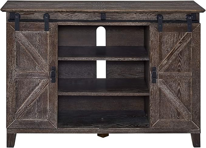 SEI Furniture Holmes Barn Door TV Stand, Brown