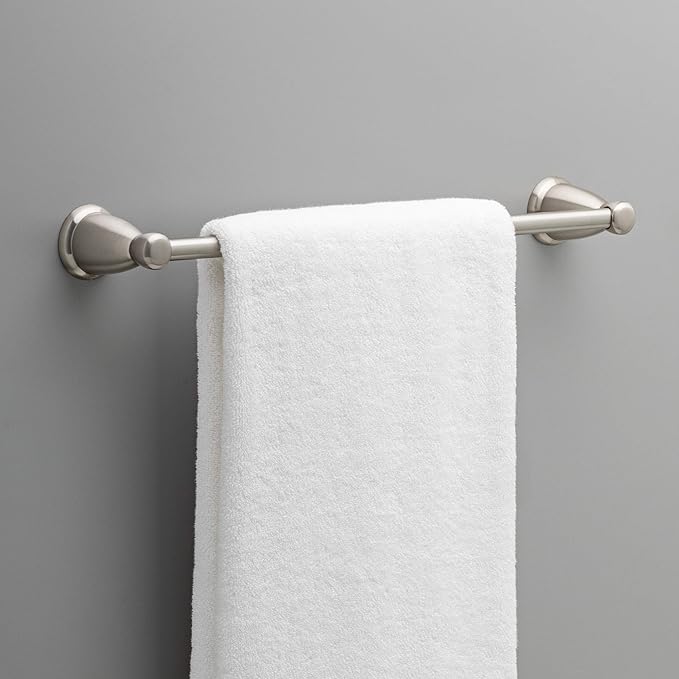 Franklin Brass Kinla 5-Piece Bathroom Set Satin Nickel 18" and 24" Towel Bar Racks, Toilet Paper Holder, Ring, Hook KIN5PC-SN