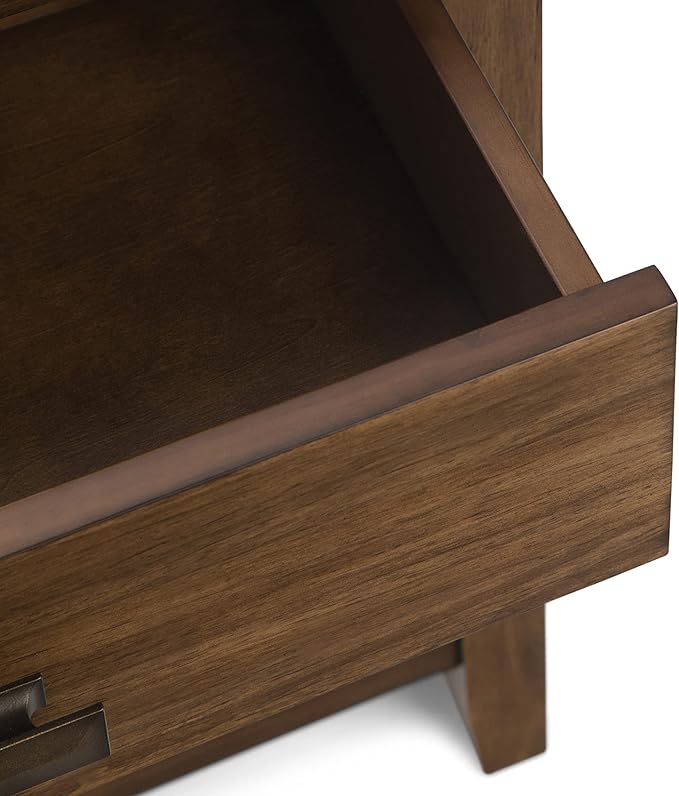 SIMPLIHOME Artisan SOLID WOOD 24 inch Wide Transitional Bedside Nightstand Table in Rustic Natural Aged Brown for the Living Room and Bedroom