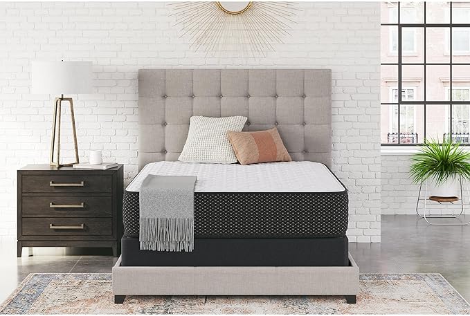 Signature Design by Ashley Limited Edition Firm 12 Inch Hybrid Mattress with Gel Memory Foam and Edge Support for Cool Sleep and Pressure Relief, King, Fiberglass Free, Mattress In A Box