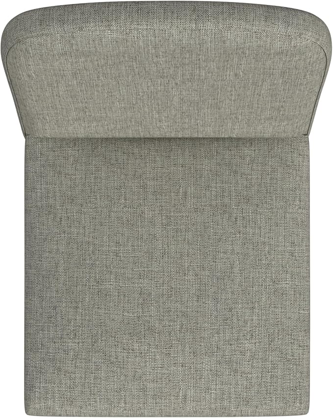 HomePop Rounded Back Upholstered Dining-Chair, Gray Woven (Single Pack)