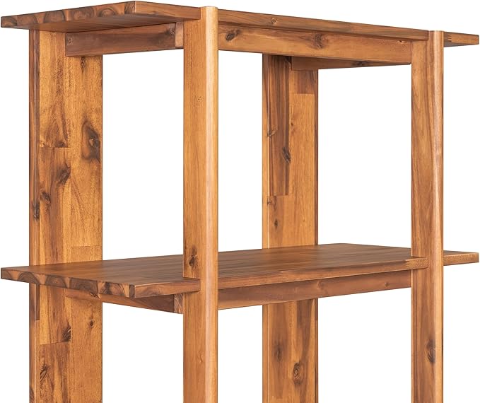 Christopher Knight Home Milio Modern 4 Shelf Bookcase, Acacia Solid Wood Book Organizer with Non-Slip Foot Pads, Sturdy Open Storage Shelf, Big Book Shelf, Floor Standing Unit, 70.20'' Height, Teak