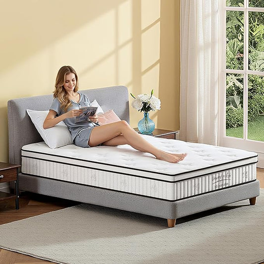 Full Size Mattress, 12 Inch Medium Firm Foam Hybrid Mattress with Individual Pocket Springs for Motion Isolation & Edge Support, Mattress in A Box CertiPUR-US Certified