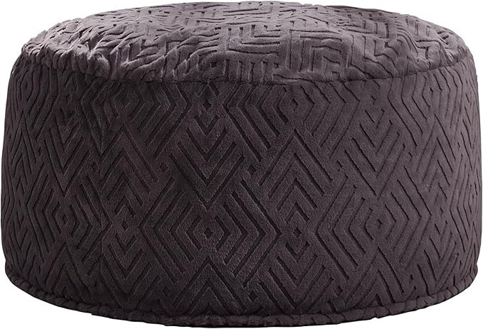 Hobestluk Bean Bag Chairs Adults Beanbag Chair with Filler Large Bean Bags with Fluffy Embossed Cover, Giant Bean Bag Chairs for Adults (Dark Grey, 4FT - 44” x 44” x 24”)