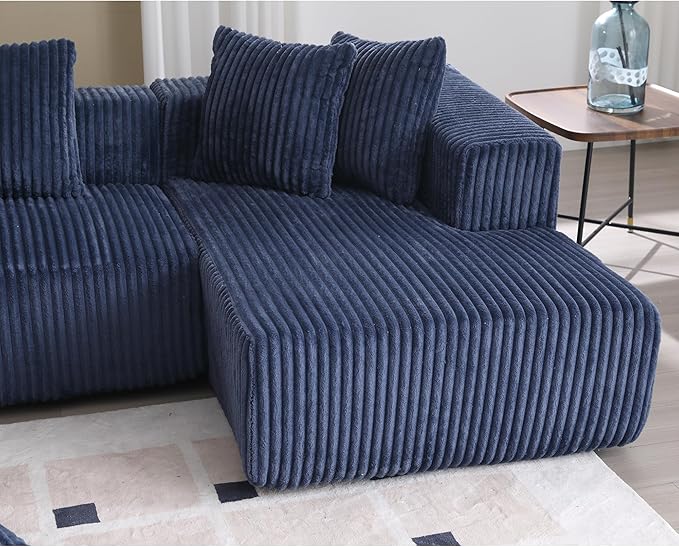 Free Combination Cloud Boneless Modular Sectional Sofa with Chaise Lounge,Modern Minimalist Upholstered Couches, Oversized U Shaped Lounge Sofa Couch w/ 8 Pillows