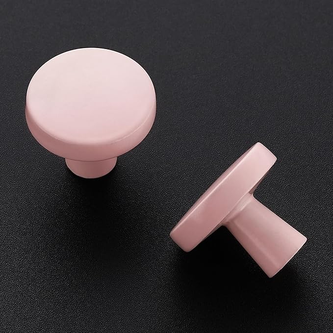 Ravinte 5 Pack Drawer Pulls 1-1/4 Inch Kitchen Cabinet Knobs Solid Round Dresser Drawer Knobs Pink Dresser Knobs Drawer Knobs Simple Cabinet Hardware for Cupboard Drawer Pulls