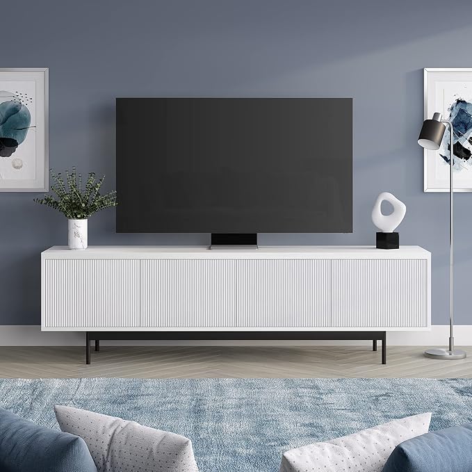 Henn&Hart Whitman, 70'' Rectangular TV Stand, White
