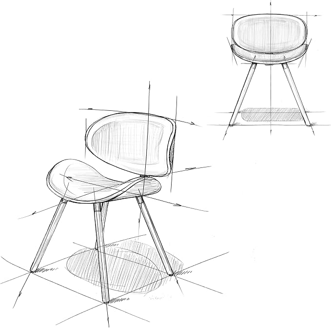 SIMPLIHOME Marana Dining Chairs - Upholstered Bentwood Back and Linen-Style Fabric Kitchen Chair in Denim Blue, Mid-Century Modern Ergonomic Dining Room Seating with Contoured Seat and Beech Wood Legs