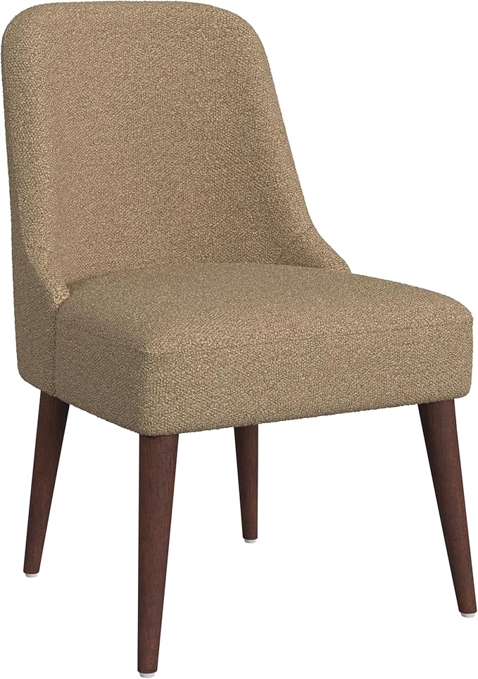 HomePop Home Decor | Upholstered Hemet Gayle Side Dining Chair | Decorative Home Furniture, Brown Boucle (Single Pack)