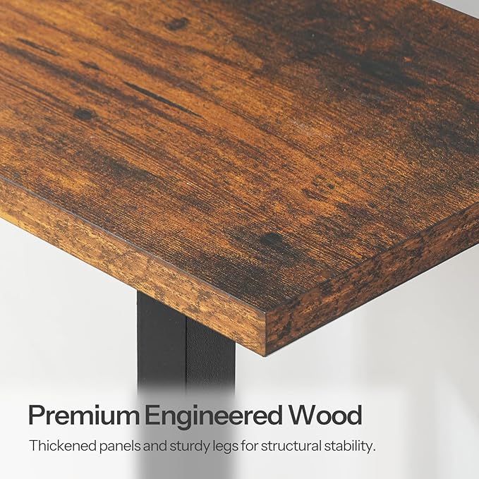 HOOBRO Small End Table with Charging Station, Narrow Side Table with USB Port and Outlets, Skinny Sofa Table, Slim Nightstand, Living Room, Bedroom, Rustic Brown and Black BF240UBZ01